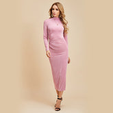 Fashion tight skirt Women High Long Sleeve Dresses Sai Feel